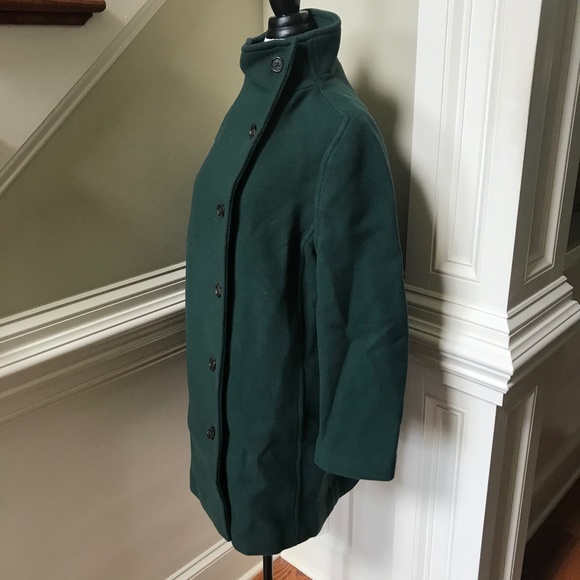 JCREW Villa Cocoon Coat Womens 2 Green Mid Length Stadium Cloth Wool BA538 - Picture 7 of 13